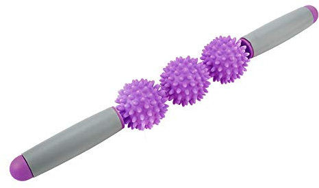 Muscle Roller Stick, Muscle Roller Massagestick Yoga Stick Cellulite Stacheliger Ball für die hinteren Arme Schulterbein zur Linderung von Muskelkater(lila) Freizeitsport