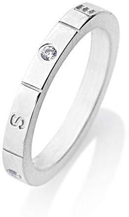 Heartbreaker Kompass Ring mit Zirkonia in Echtsilber rhodiniert/Kollektion Windrose/Zarter Ring aus 925 Sterlingsilber/Schmuck für Damen und Herren/LD WR 11