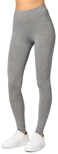 Merry Style Leggings Damen Baumwolle für das ganze Jahr Bequeme Leggings Blickdicht Damen Ideal für Yoga Sport Gym und Freizeit MS10-198 (Mittel Melange,M)