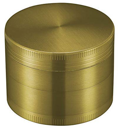 LIHAO Grinder Crusher 4-Teiliges Set Mühle Zinklegierung mit Pollen Scraper für Spice Kräuter Gewürze Herb (Mini 5 x 3,5 cm, Bronze)
