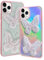 Pepmune Compatible with iPhone 12 Pro Max Phone Case for Girls Women Cute Glitter Lace Butterfly Cases with Sparkle Stars Clear Pink Cover for iPhone 12 Pro Max