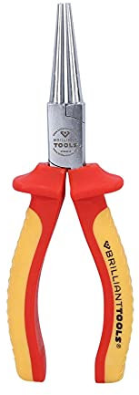 BRILLIANT TOOLS BT068015 Pince à bec rond VDE, 170 mm [Powered by KS TOOLS]