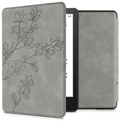 kwmobile Etui Compatible avec Kindle Paperwhite 11e génération - Étui à Rabat magnétique Tablette eReader Similicuir pour Kindle Paperwhite - Gris