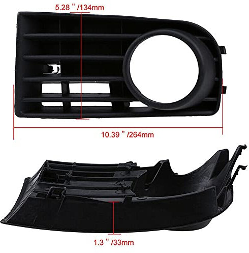 Rejilla de ventilación de parachoques delantero,Rejilla de la Luz Antiniebla Delantera del Vehículo Parrilla delantera de coche Compatible con Go=lf 5 MK5 2005-2009 para 1K0853666B