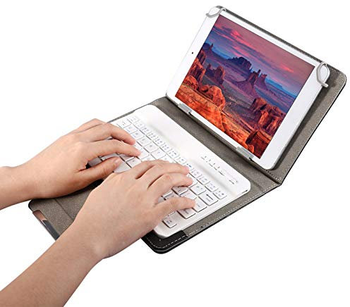 Soporte para tableta teclado inalámbrico tablet lenovo m10 gen 10.1 funda protectora para pantalla grande til funda de teclado universal con funcin de Coques et étuis pour tablette tactile