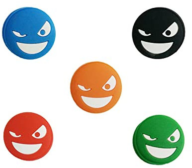 5 Pcs Smile Face Shock Absorbers Tennis Racket Vibration Dampener Tennis Racket Accessories for Strings, Great for Tennis Players