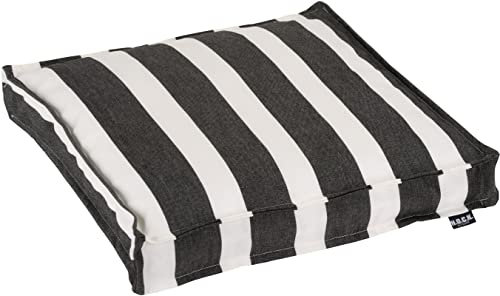 H.O.C.K. Classic Streifen Outdoor Sitzkissen Größen (40x40x5cm, Schwarz)