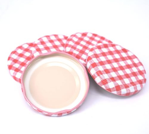 Nutley's 63mm Jam Jar Lids (Red Gingham, 50)