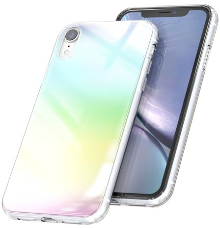 Asgens Rainbow Laser Case Compatible with iPhone, Laser Iridescent Bling Glitter Luxury Case Protective Cover for iPhone (Rainbow Laser-iPhone XR)