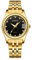 JewelryWe Damenuhr Quarz Analog Partner Freundschafts Armbanduhr Datum Kalender Edelstahl Armband Damen Uhr mit Beleuchtenden Zeiger und Strass schwarzem Zifferblatt, Geschenk für Frauen Mädchen, Gold