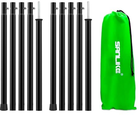 SAN LIKE Zeltstange Teleskopstange Zeltstangen Teleskop 200 cm aus Edelstahl Planenstangen für Zelte Taps oder Sonnensegel Campingplanen, Ersatz Stützstangen Vorzelt Teleskopierbar, Tarpstange Camping