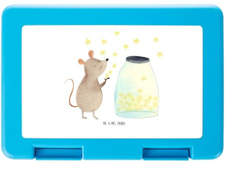 Mr. & Mrs. Panda Brotbüchse Maus Sterne - Geschenk, Brotbox, Geburt, Geburtstag, Brotdose, Taufgeschenk, Snackbox, Schwangerschaft, Vesperdose, Träume, Aufbewahrungsbox, Lustige Sprüche