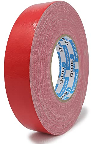 gws Premium Gewebeband, Panzertape mit exzellenter Klebkraft, UV-beständig, wasserfestes Packatape, 80 Mesh-Gewebe, Gewebeklebeband zur vielseitigen Anwendung (1, rot, 50 m x 30 mm)