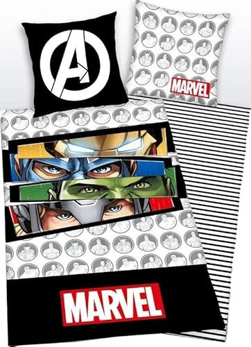 arlis Bettwäsche Avengers oder Bettbezug Avengers Marvel 140 x 200 cm mit Kissenbezug 63 x 63 cm (Bettwäsche Avengers – 2)