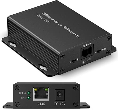 1000BASE-T1 zu 1000BASE-TX Medienkonverter | 2-Draht Automotive Ethernet (BroadR-Reach) Konverter | IEEE-konform | 1000Mbps | mit UTP-Kabel + 12V-Netzteil | für ECU-Test & Diagnose