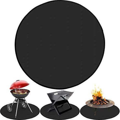 Dicunoy Round Fire Pit Mat, 36 Heatproof, Under Grill, Fireproof Rug Pad for Grill, Fireplace, BBQ Floor Mat for Decking, Patio, Grass, Smokers, Charcoal Grills, Oil-Proof, Waterproof