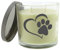 WB wohn trends Duft-Kerze mit Deckel, Pfote mit Herz Hund Katze, 10x10cm, Creme, 2 Dochte, BlackBerry & Bay Duft-Windlicht Glas-Kerze