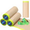 Wonninek Lot de 4 rouleaux de papier de masquage pour peinture, déplier 60 cm x 15 m, ruban adhésif et drapé, papier de protection imperméable pour voiture, meubles et sol