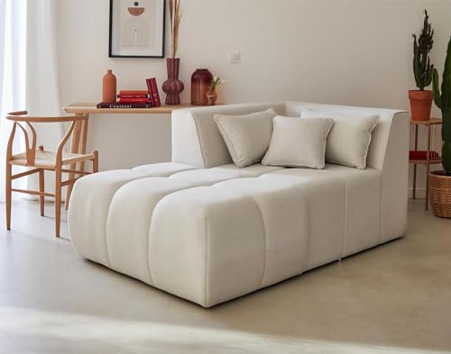 Lisa Design Caracas - modulsofa Recamiere Links - aus Stoff Beige