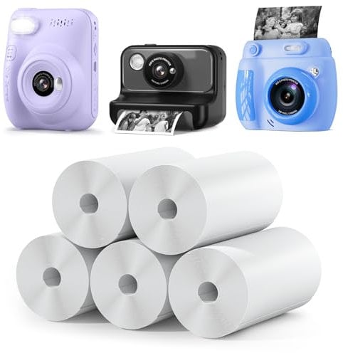 5 Rolls Kids Instant Camera Refill Print Paper, Photo Printer Thermal Paper Rolls Instant Print Camera for Kid's Instant Camera