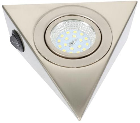 jojofuny Unterbauleuchte Aus Edelstahl Dreieckige Mini-regalleuchte Mit Tageslichtweiß Für Küchenschränke Kleiderschränke Und Tv-ständer Energieeffiziente Schrankbeleuchtung