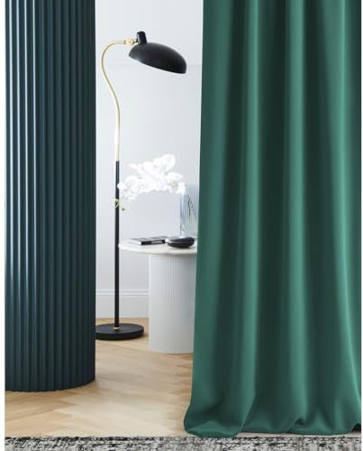 ROOM99 Vorhang mit Kräuselband Laurel 140 x 250 cm Breite x Höhe Verdunkelung Blickdicht Schiebegardinen Curtain Wohnzimmer Schlafzimmer für Schinensystem Dunkelgrün, 1 Stück