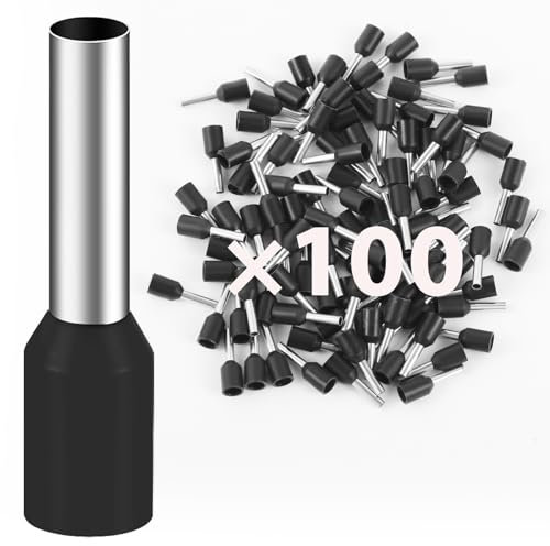 100 puntali da 1,5 mm² lunghi 8 mm, connettori a crimpare terminali per cavi