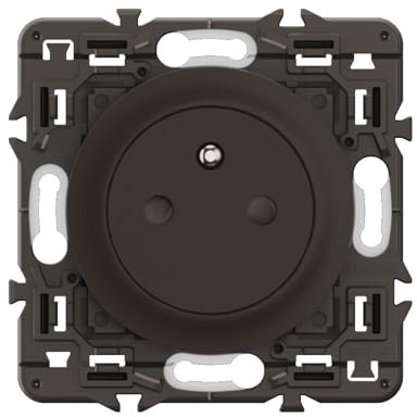 LEGRAND - Prise Electrique Murale avec Terre Céliane Surface Confort - Prise Affleurante avec Socle Rétractable - Noir - A compléter avec une plaque