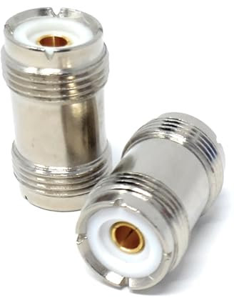 DRUT 2pcs. UHF PL-259 Female to UHF PL-259 Female Coaxial Adaptor Connector, Coupler Joiner, Gender Changer for CB Ham Radio Antenna