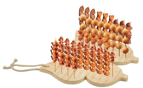 FINGERINSPIRE Support de Brochettes de Nourriture en Bambou en Forme de Papillon Support de Brochettes de Fruits 70 Trou Présentoir de Sucettes Couleur Blé Support D'Affichage de Nourriture en Bois
