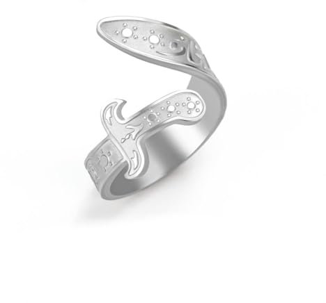 Caiduoduo Bague ouverte en forme d’épée sainte bague unisexe en acier inoxydable