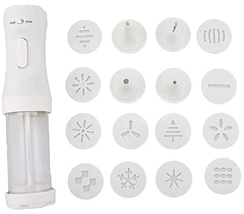 Cookie Making Machine Electric Cookie Press Maker Kit Biscuit Making Machine with 4 Nozzles 12 Cookie Discs (No Battery)