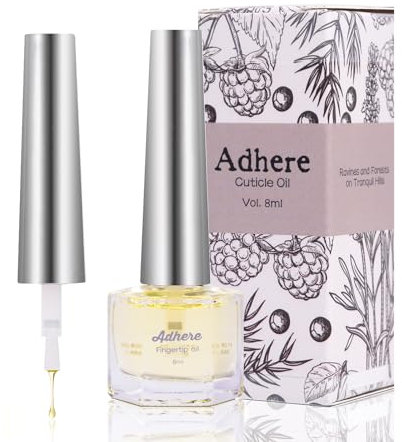 ADHERE Nagelöl für Nägel Professionelles Nagelöl 8ML, Jojoba-Nagel- und Nagelhautöl enthält Vitamine mit weichem Pinsel, zur Nährstoffversorgung, Hydratation, Pflege trockener rauer Nägel