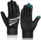 Kinder Handschuhe Winter Fahrradhandschuhe - Touchscreen Winterhandschuhe Warme Winddichte Fleece Kinderhandschuhe Wasserabweisend mit Anti-Rutsch für 4-12 Jahre Jung Mädch Sport Outdoor Schwarz