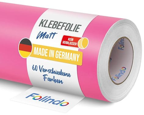 FOLINDO Möbelfolie selbstklebend 045 Hellrosa Matt 5m x 63 cm - Klebefolie Möbel, Klebefolie Küche, Möbelfolie, Folie für Möbel, Möbelfolie selbstklebende Folie, Küchenfolie selbstklebend