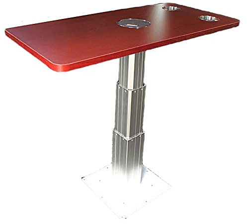 Table en bois massif avec pieds télescopiques réglables en alliage d'aluminium pour camping-car, caravane, yacht et camping-car, table amovible, pieds de meubles style B3