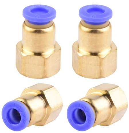 Lot de 4 raccords pneumatiques de 10 mm de diamètre extérieur x 1/2 filetage femelle PT droit raccord pneumatique Push In