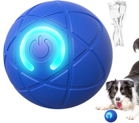 Interaktives Hunde Ball – Automatisch Rollender Ball Hundespielzeug, Mit LED-Lichtern, Aktiver Rollball Für Hunde, Langlebiger Und Verschleißfester, USB-aufladbar, Für Kleine/mittlere/große Hunde