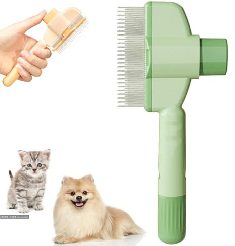 CHUNLIGOUJI Peigne autonettoyant pour animaux de compagnie, brosse à cheveux et puces, pour enlever les poils de chats et d'animaux