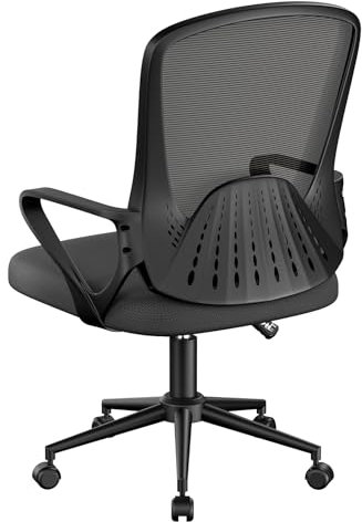 naspaluro Computer Desk Chair, Ergonomic Chairs with 3D Lumbar Support, Unique Armrests Mesh Chairs with Metal Claws, Mid-Back Home Office Chair-Black Chair