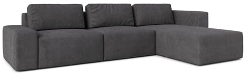 AXLIVING Couch XXL L Form Arkleton Ecksofa Groß Grau 360 cm Modern R