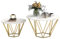 Ginhow Runder Couchtisch 2er Set – Couchtisch Marmor in Imitat-Optik | Wohnzimmertisch Weiß mit Goldenen Beinen – Einfache Montage & Stabile Coffee Table