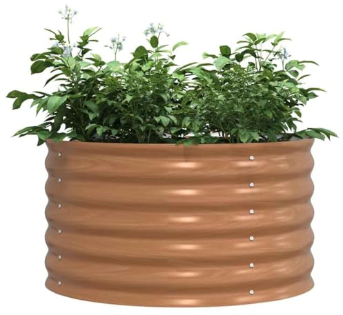 vidaXL Hochbeet Braun 80 x 80 x 44 cm Stahl | Hergestellt aus strapazierfähigem, wetterfestem verzinktem Stahl, der alles aushält, was das Wetter bringt,