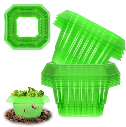 AOOWU Protection Anti-Escargots, 12Pcs Protections Anti-Limaces, Colliers Anti-Limaces Et Escargots, Pièges Protection Anti-Escargots, pour Vos Plantes à Salade Et Chou, sans Produits Chimiques