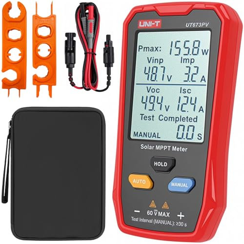 Solarpanel Tester - 800W Photovoltaik Multimeter mit Großem Ultraklarem LCD, Solar MPPT Messgerät, Einfach zu transportieren, benutzerfreundlich, Datentest für Photovoltaikmodule