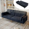 Merax Sofa mit Schlaffunktion, Klappsofa Schlafsofa Bettcouch 2 Sitzer, 3 Verstellbare Winkel, 2 Kissen, Samtstoff, für Wohnnung/Heimkino/Büro, 180 * 75 * 82cm/Dunkelgrau