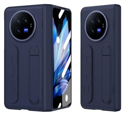 Coque à rabat pour smartphone compatible avec Vivo X Fold 3 avec support, protection d'écran intégrée, coque de protection intégrale antichoc compatible avec Vivo X Fold 3 (bleu)