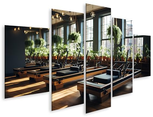 islandburner Quadro su tela Pilates Studio con piante e grandi finestre Immagini da parete Poster