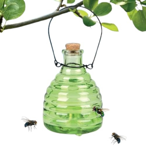 Wespenfallen Outdoor Zum Aufhängen | Bienenfallen Aus Glas Für Draussen | Käfig Für Obstgarten Baum Garten Terrasse Hof Haus Außenbereich