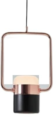 HYHDDM Lampadario a sospensione in oro rosa – Lampadario a LED postmoderno semplice – Lampada a sospensione in ferro battuto for camera da letto, isola della cucina(Black H25.5cm,Warm)